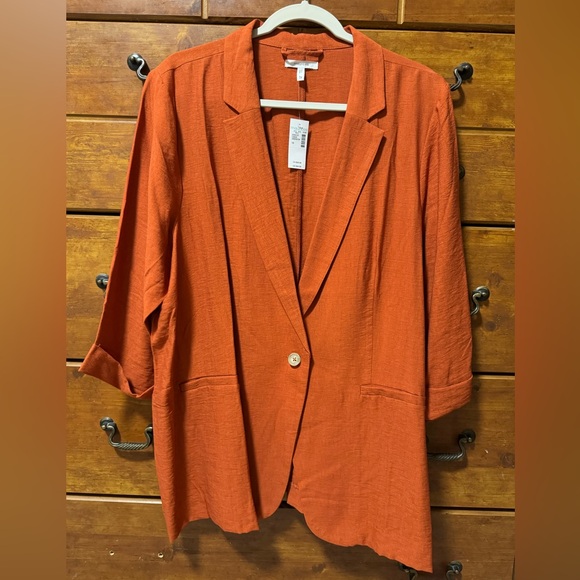 Plus Size One Button Blazer - Picture 2 of 5